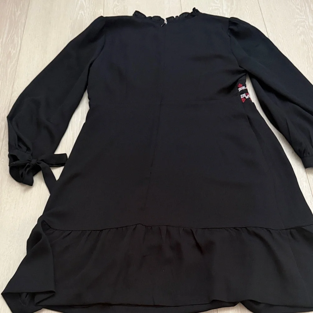 Ann Taylor Black Long Sleeve Boho Dress with Embroidery - Picture 10 of 10